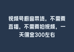 视频号橱窗带货，不需要直播，不需要拍视频，一天佣金300左右868网课-868网课系统868网课系统