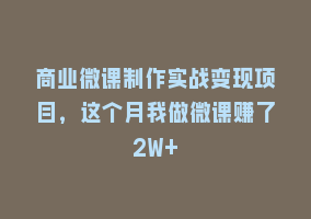商业微课制作实战变现项目，这个月我做微课赚了2W+868网课-868网课系统868网课系统